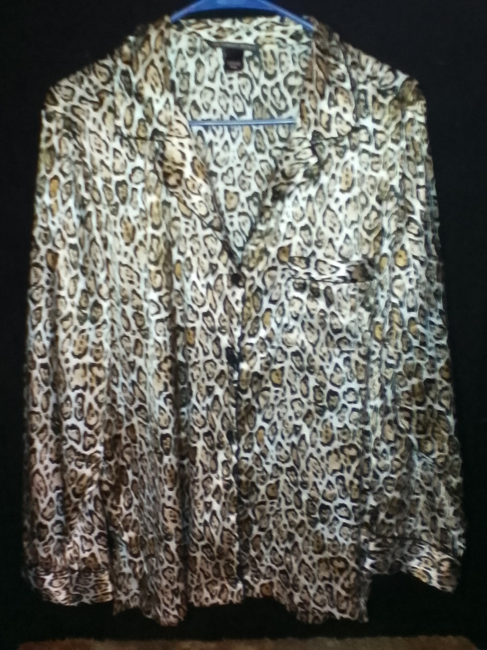 Victoria's Secret Leopard Satin Feel Lingerie Top in Brown and Black Medium